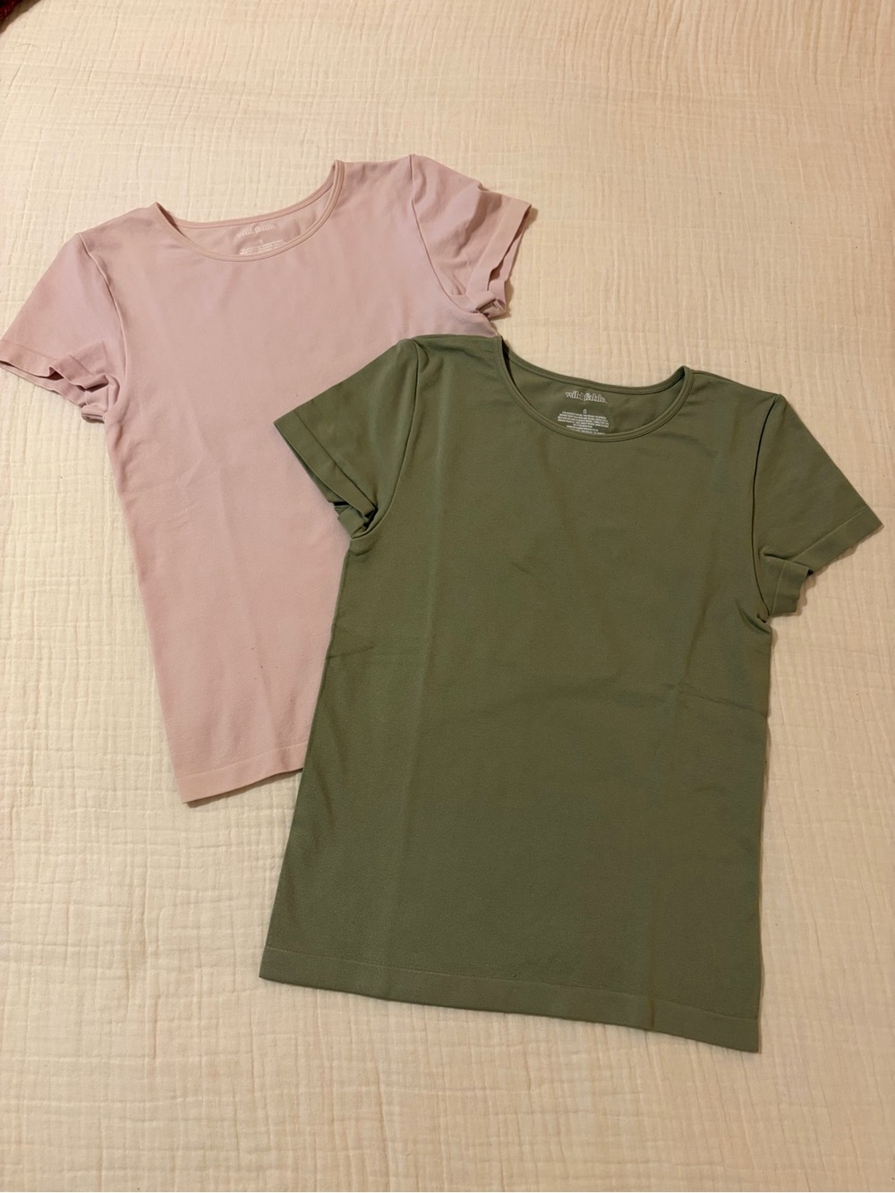 Bundle of wild fable Short Sleeve Sleek Crewneck Tee in Light Pink and Sadge